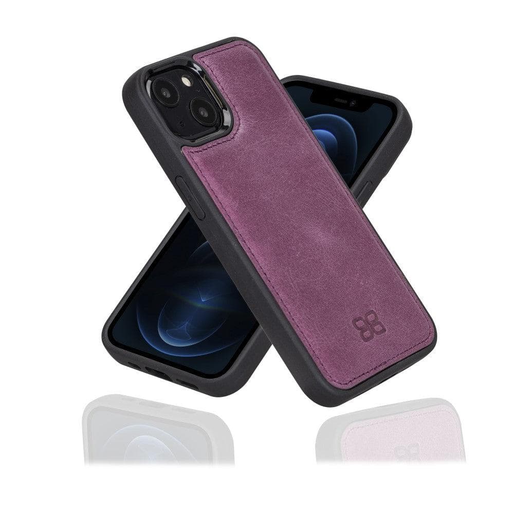 Apple iPhone 13 Series Leather Case with Flexible Back Cover iPhone 13 / Purple Bouletta LTD