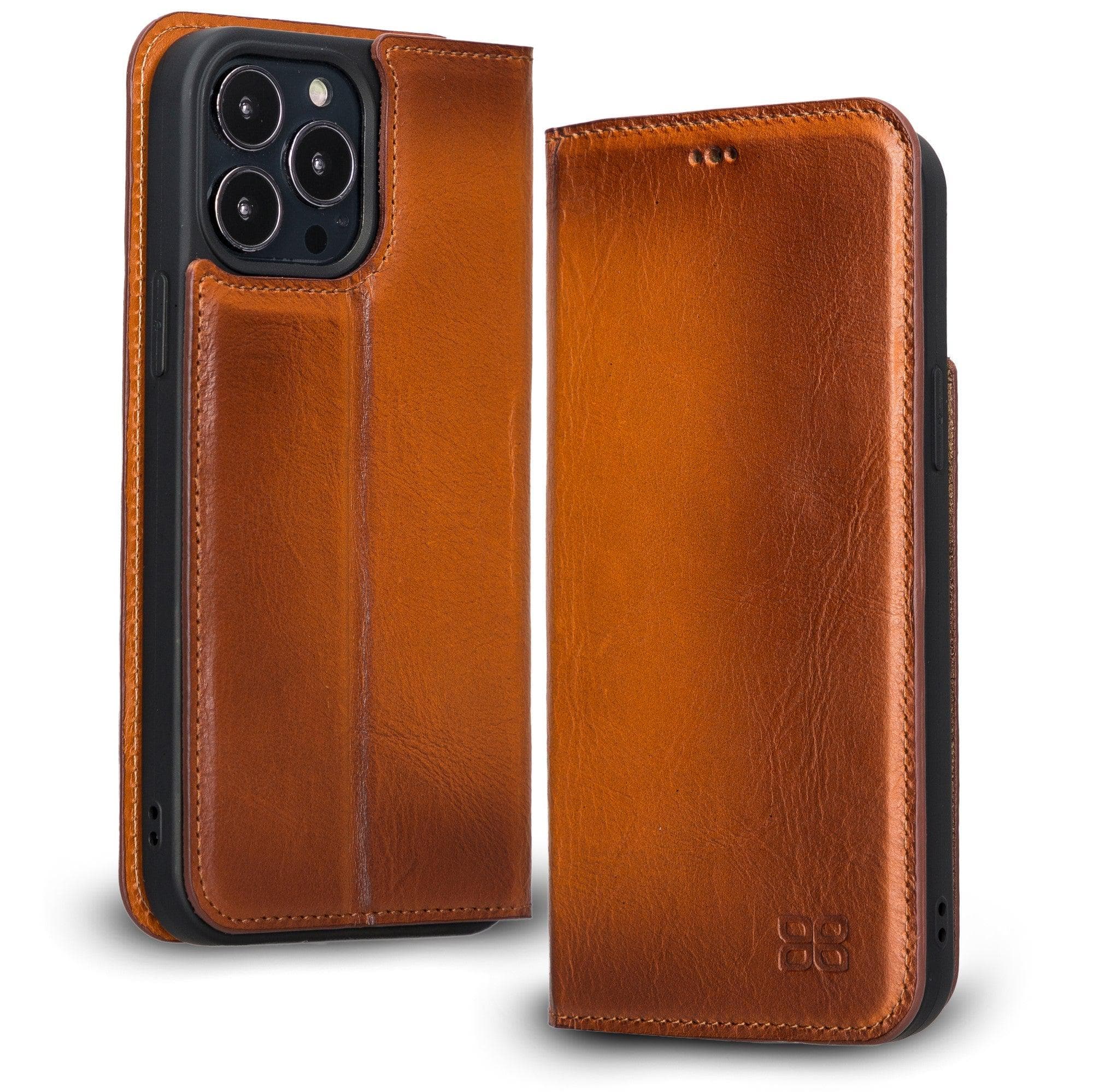 Brooks Leather Slim Wallet Case for Apple iPhone 13 Series iPhone 13 Pro Max / Tan Bouletta LTD