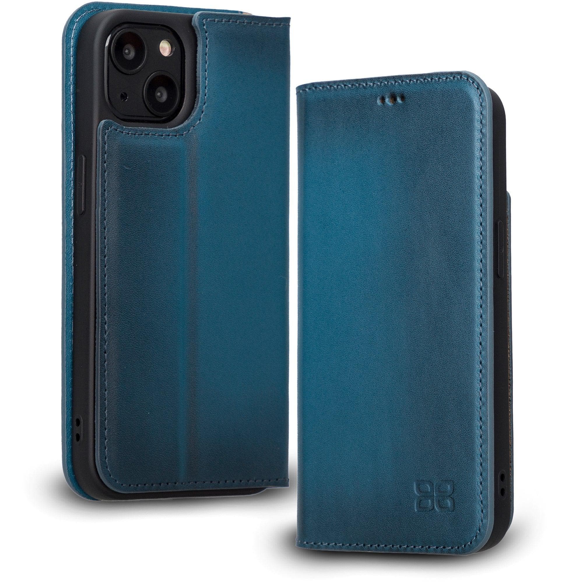 Brooks Leather Slim Wallet Case for Apple iPhone 13 Series iPhone 13 / Blue Bouletta LTD