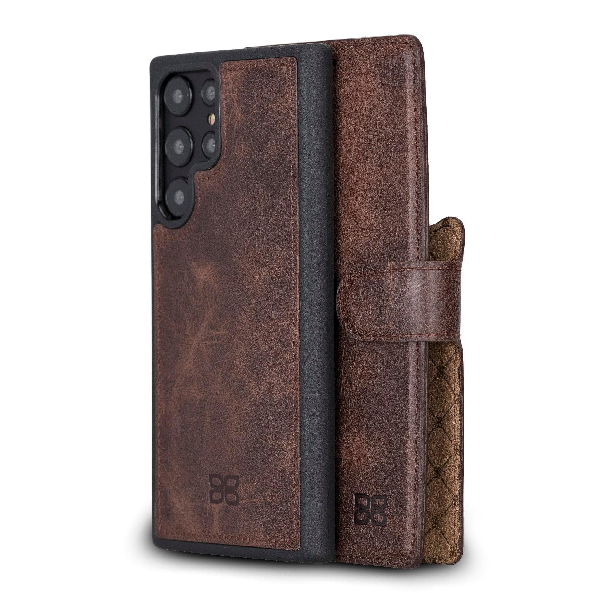 Samsung Galaxy S22 Series Leather Detachable Wallet Case S22 Ultra / Dark Brown Bouletta LTD