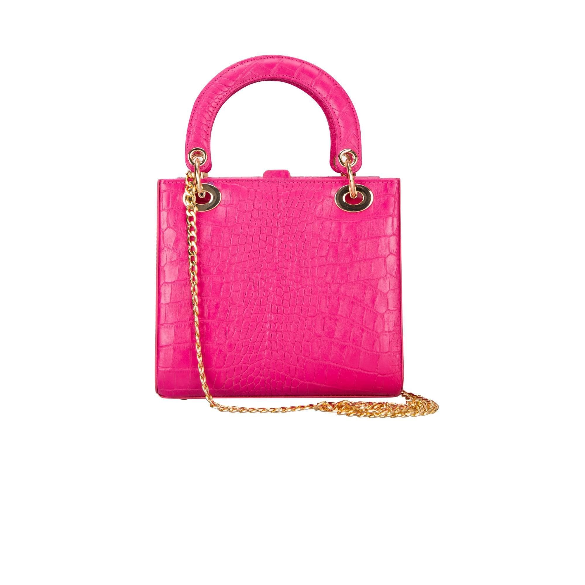 Pinny Geniune Leather Women’s Bag Cerise Pink Croco Bouletta B2B