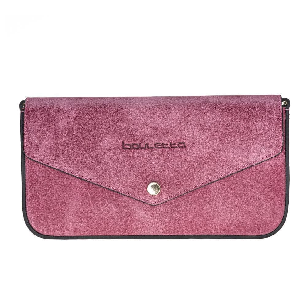 Tria Leather Women Clutch Bag Pink Bouletta LTD